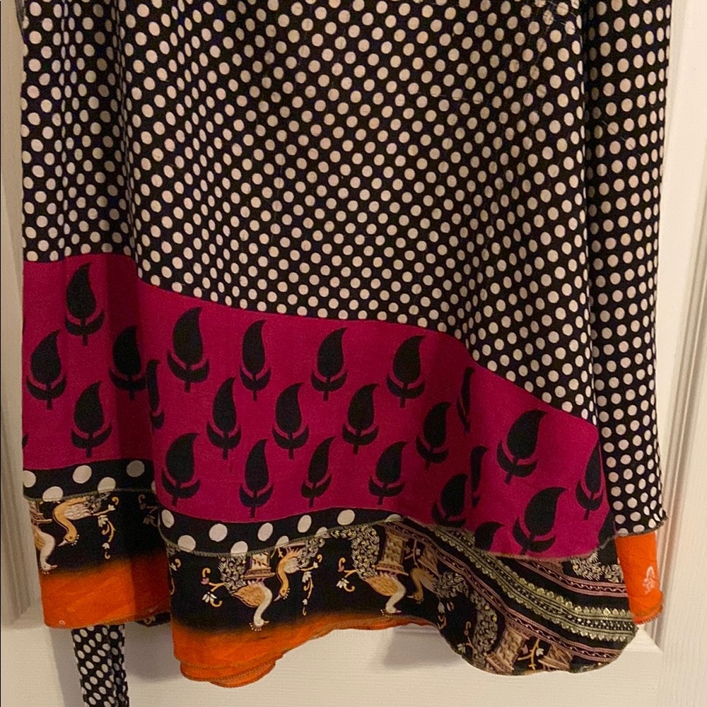 Multicolor Patterned Goddess Mini Wrap Skirt - image 3